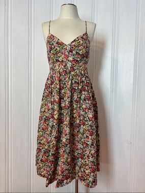 J.Crew Liberty Fabric Floral Sundress | Open Back Cotton Midi Dress | Size 2